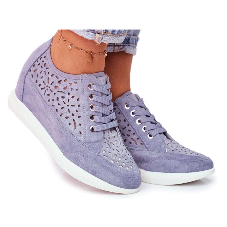 Women's Sneakers Sergio Leone Openwork Blue PB122