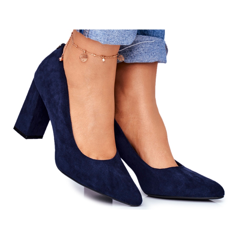 Women's Pumps On Heel Sergio Leone Navy Blue PB216 Women's Pumps On Heel Sergio Leone Navy Blue PB216