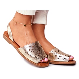 EVE Women's Gold Slip-On Sandals I Like Summer golden EVE Women's Gold Slip-On Sandals I Like Summer golden