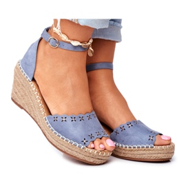 EVE Women's Sandals On A Wedge Espadrilles Blue Sagittarius EVE Women's Sandals On A Wedge Espadrilles Blue Sagittarius