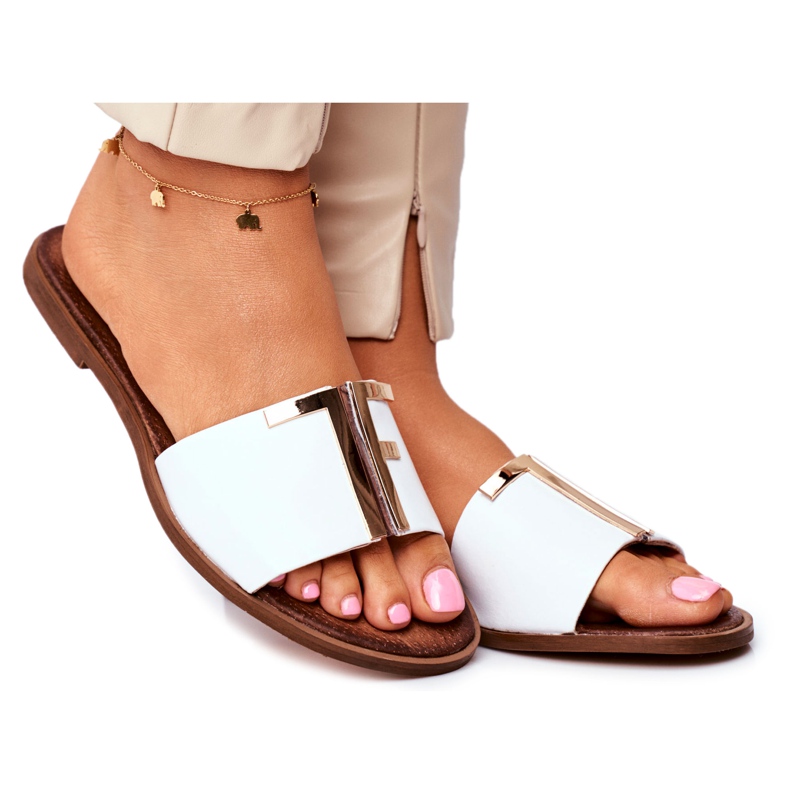 Elegant Women's Slippers White Nicole Dilmah