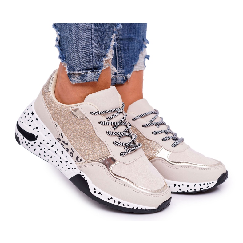 Women's Sport Shoes Thick Sole Beige Nokien Women's Sport Shoes Thick Sole Beige Nokien