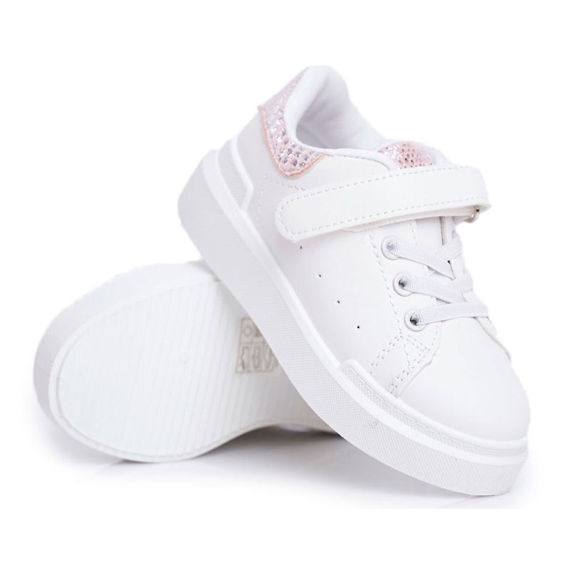 FRROCK White Ilonka Children's Sport Shoes With Velcro pink