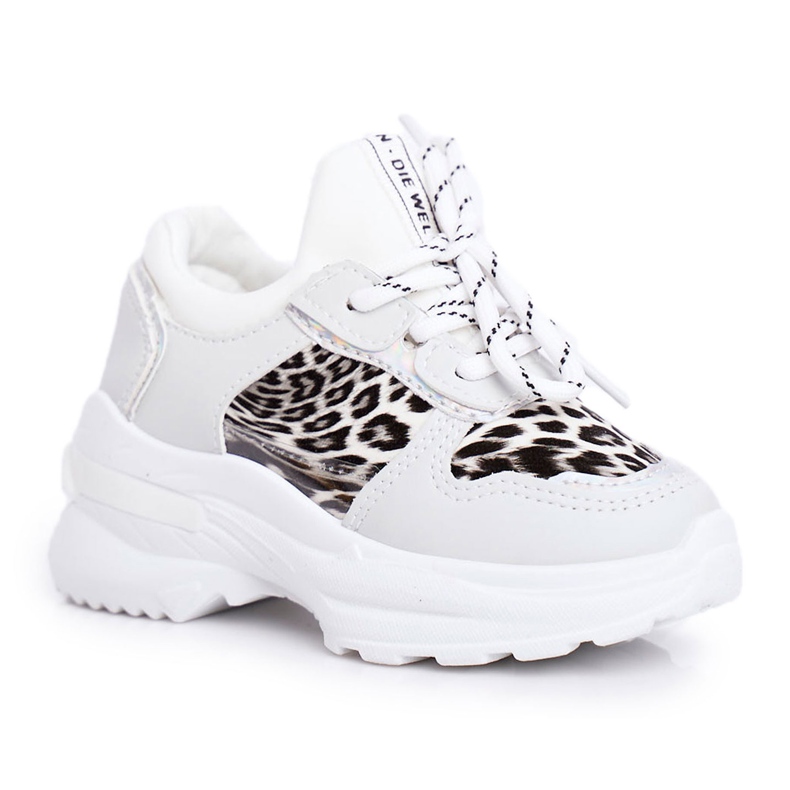FRROCK White Penny Leopard Print Children's Sport Shoes grey