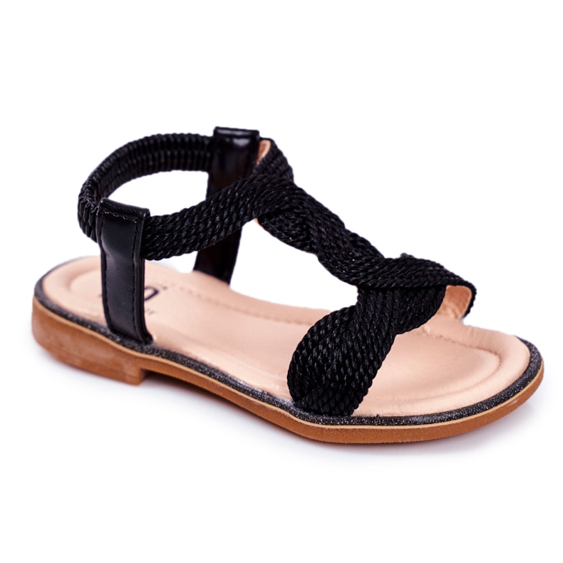 FRROCK Children's Black Lamado Sandals