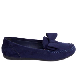 Women's navy blue loafers B2020-6 Dk Blue