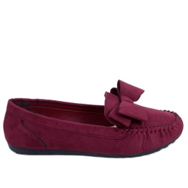 Women's burgundy loafers B2020-6 Wine red