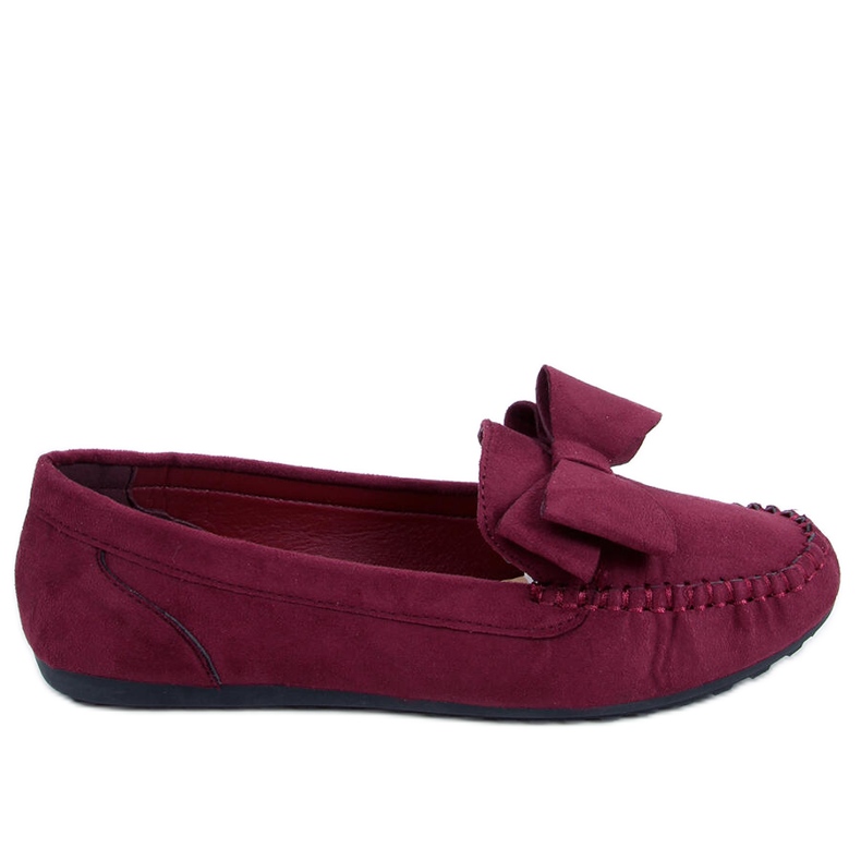 Women's burgundy loafers B2020-6 Wine red