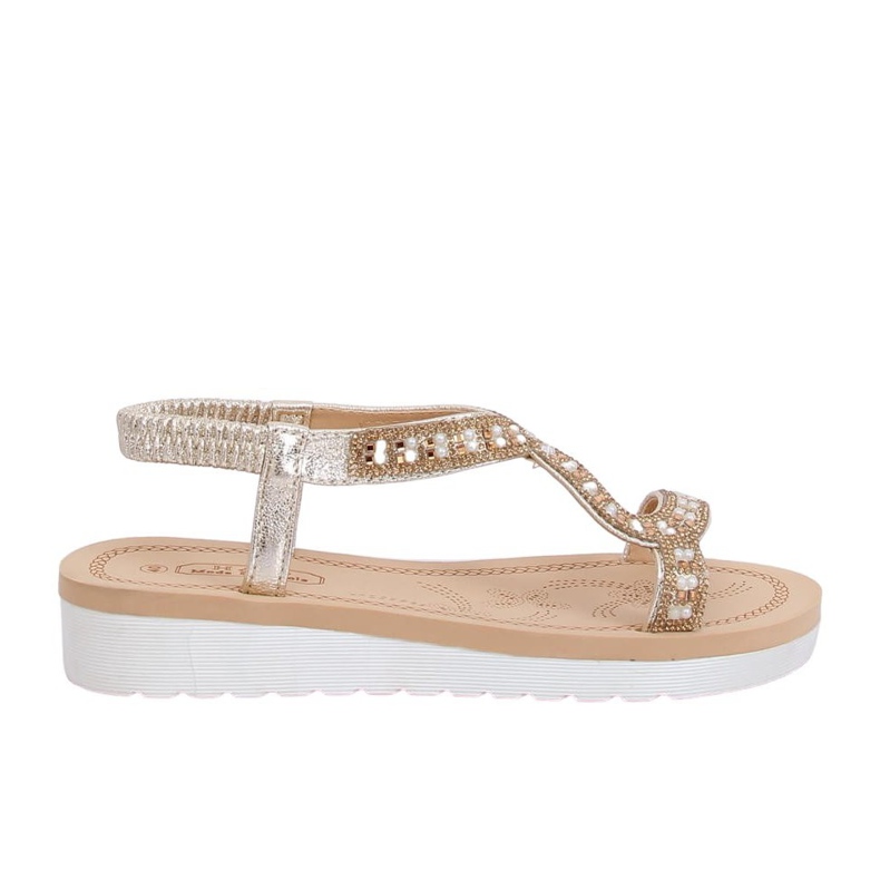 Women's gold sandals HD-129 Gold golden