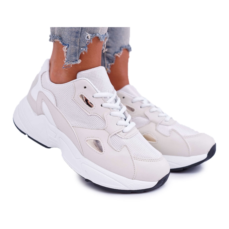 FRJ Women's Sport Shoes White Beige Szantal brown FRJ Women's Sport Shoes White Beige Szantal brown