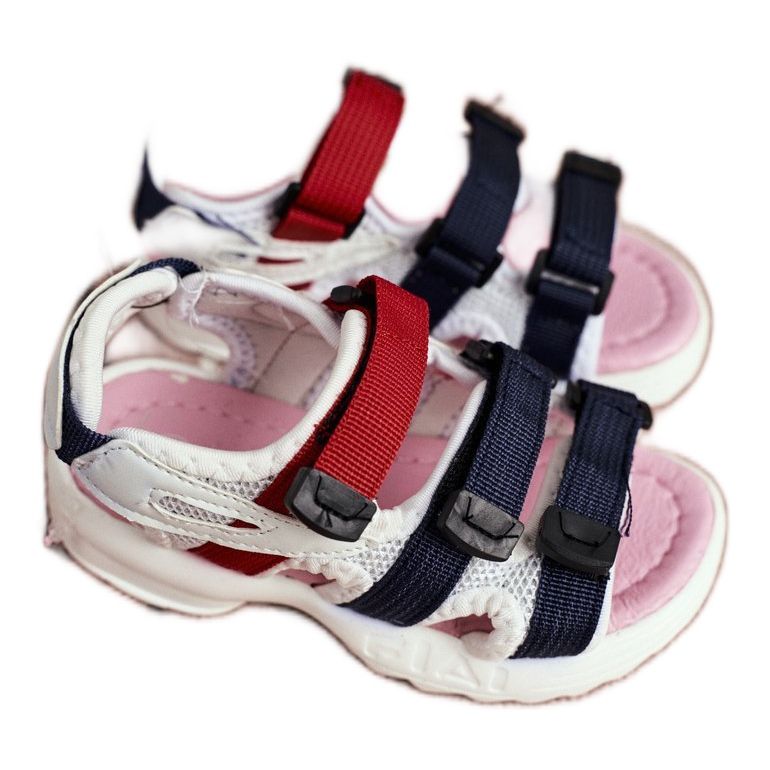 FRROCK Children's Sandals With Velcro For Girls White Pink Fima FRROCK Children's Sandals With Velcro For Girls White Pink Fima