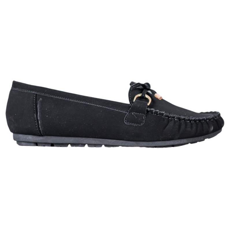 Diamantique Black Loafers With Eco Leather