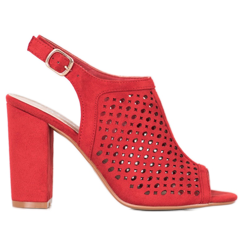 Weide Openwork Sandals On A Bar red