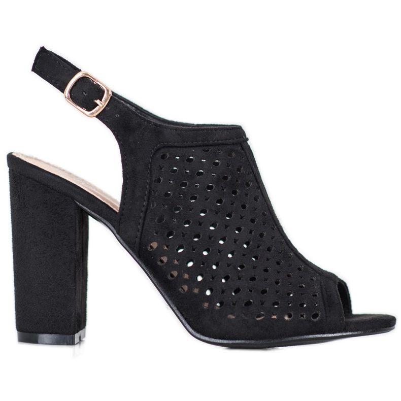 Weide Openwork Sandals On A Bar black