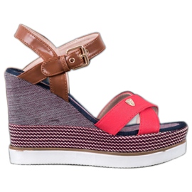 SHELOVET Wedge Sandals multicolored