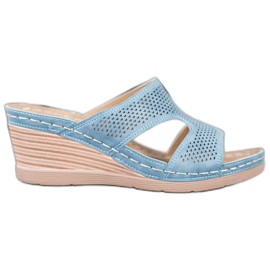 GOLL Light Wedge Slippers blue