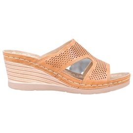 GOLL Light Wedge Slippers brown