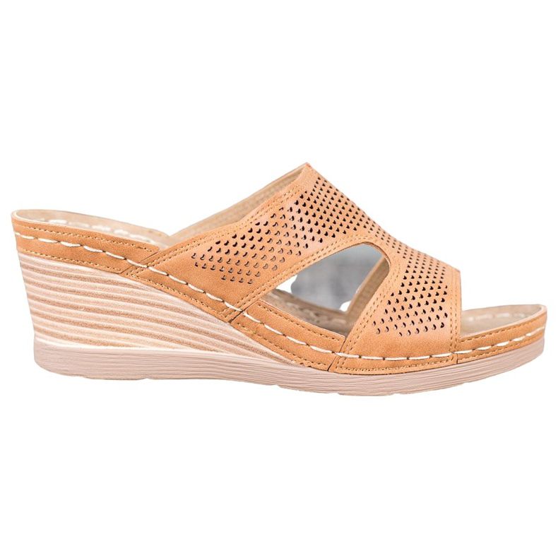 GOLL Light Wedge Slippers brown