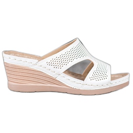 GOLL Light Wedge Slippers white
