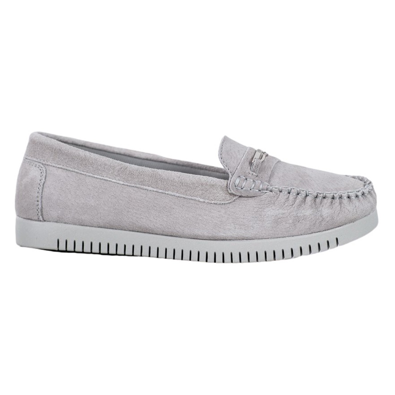 Filippo Leather Loafers On The Platform grey