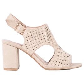 Small Swan Built-up openwork sandals brown Small Swan Built-up openwork sandals brown