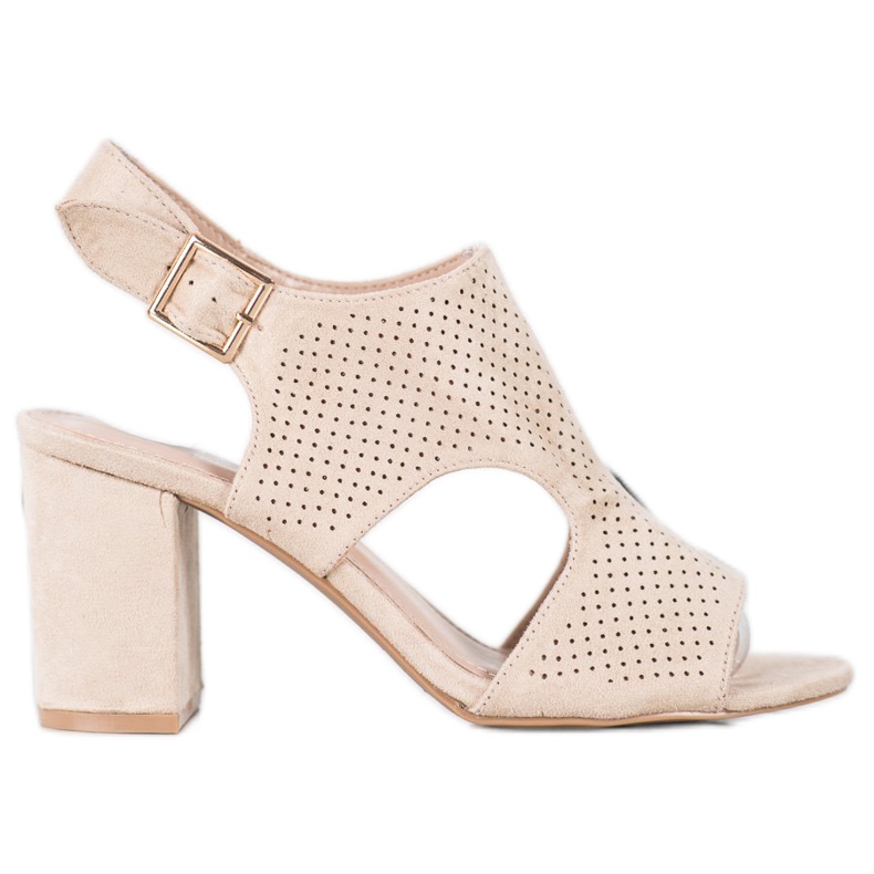 Small Swan Built-up openwork sandals brown