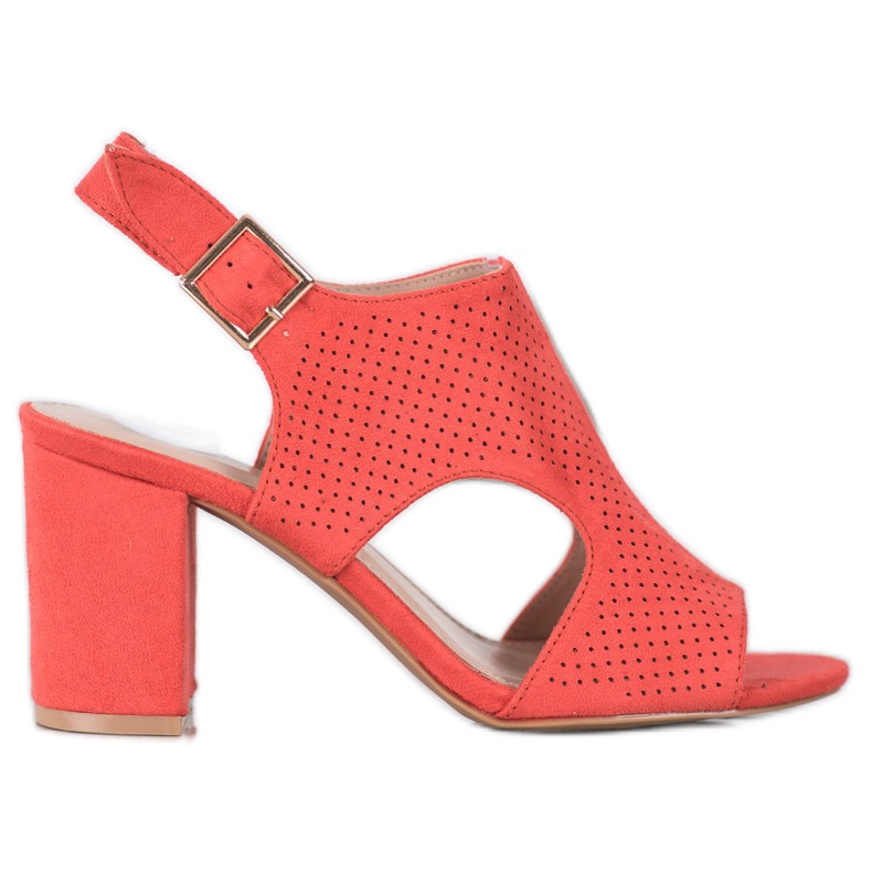 Small Swan Built-up openwork sandals orange