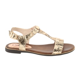 Golden sandals newspaper Daszyński MR1583-7 black yellow