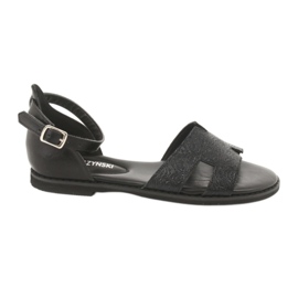 Black Sandals with Heel Daszyński MR1848-17
