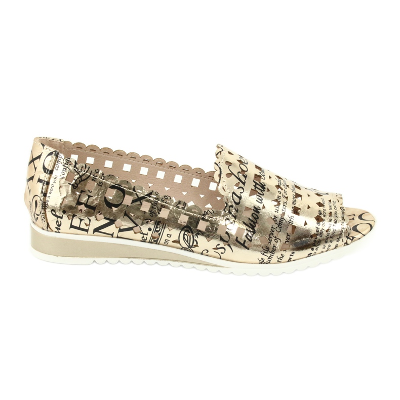M.Daszyński Women's golden ballerinas Daszyński SA135-1 black yellow