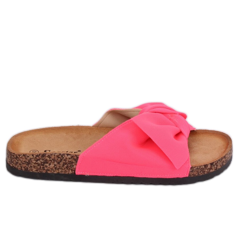 Fuchsia cork sole slippers CK108 Fuchsia pink
