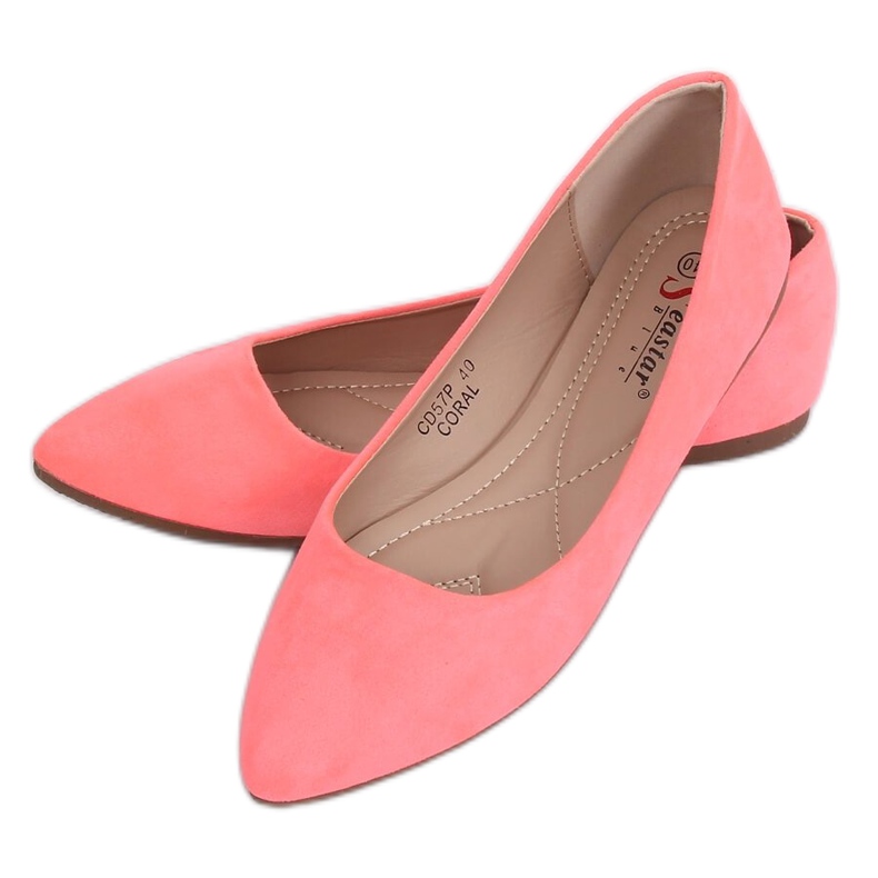 Women's coral ballerinas CD57P Coral pink