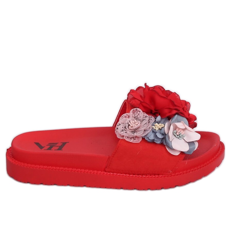 Red high-soled slippers PT-109 Red multicolored