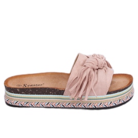 Women's pink boho slippers CK138P Pink Women's pink boho slippers CK138P Pink