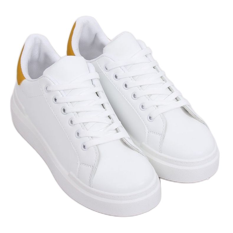 White women's sneakers 85-428 WHITE / YELLOW White women's sneakers 85-428 WHITE / YELLOW