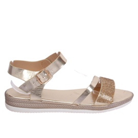 Gold women's sandals D-118 Gold golden
