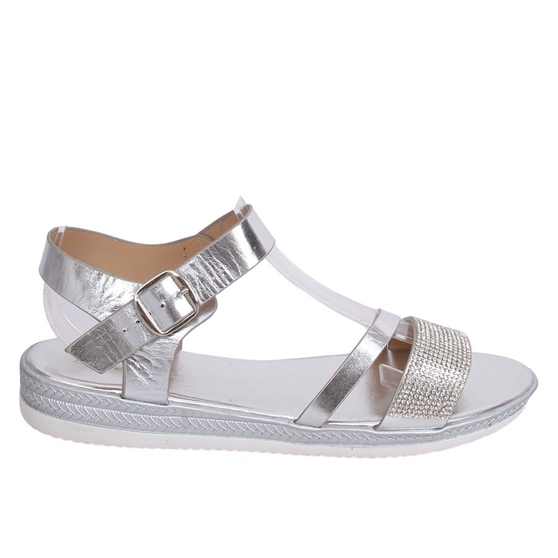 Silver women's sandals D-118 Silver grey