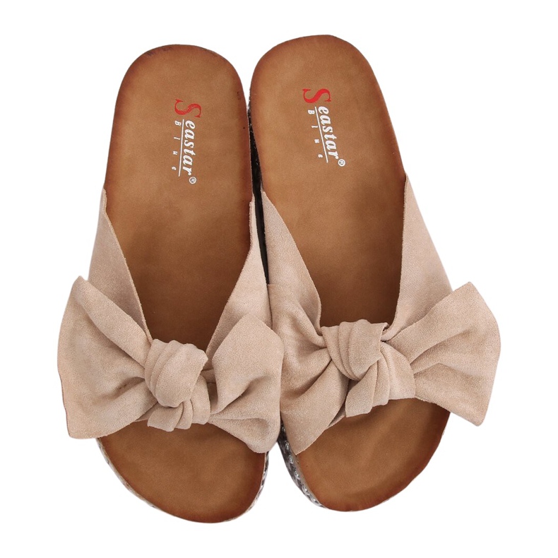 Women's beige slippers LK29P Beige