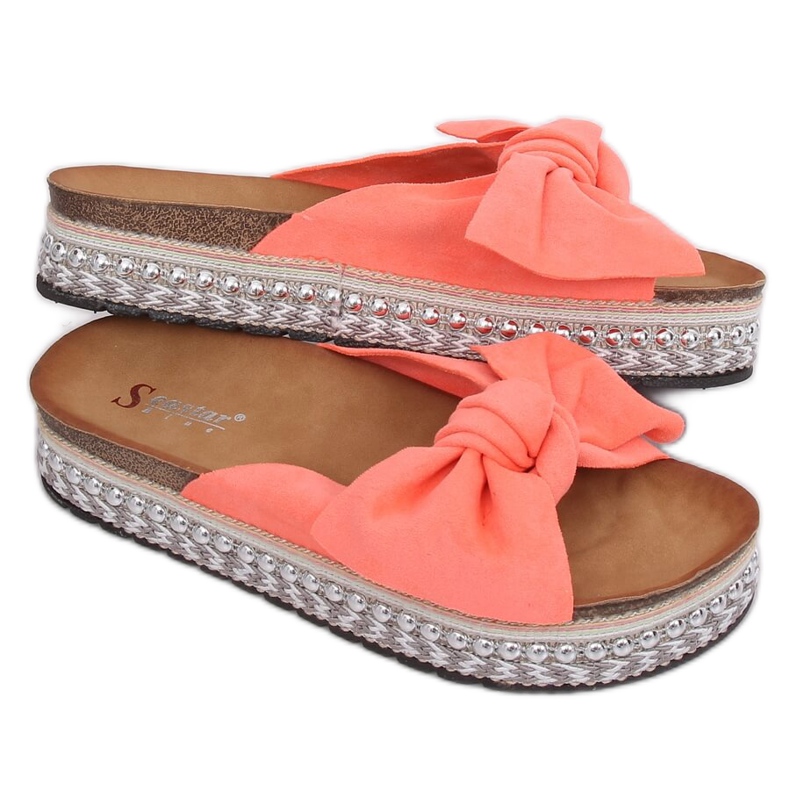 Women's coral slippers LK29P Coral pink
