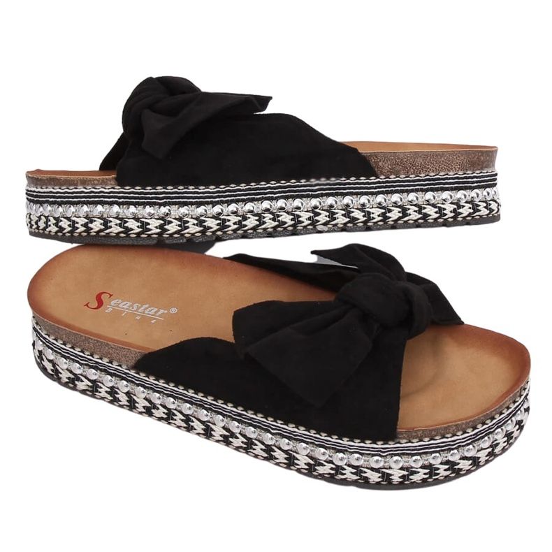 Black women's black slippers LK29P Black