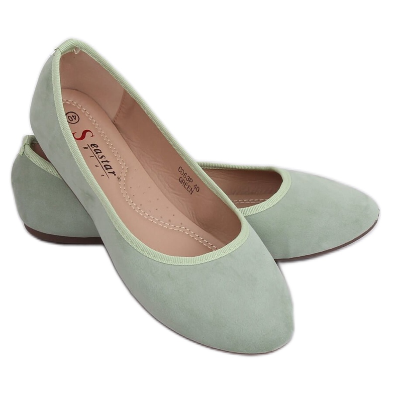 CD63P Green aquamarine smooth ballerinas