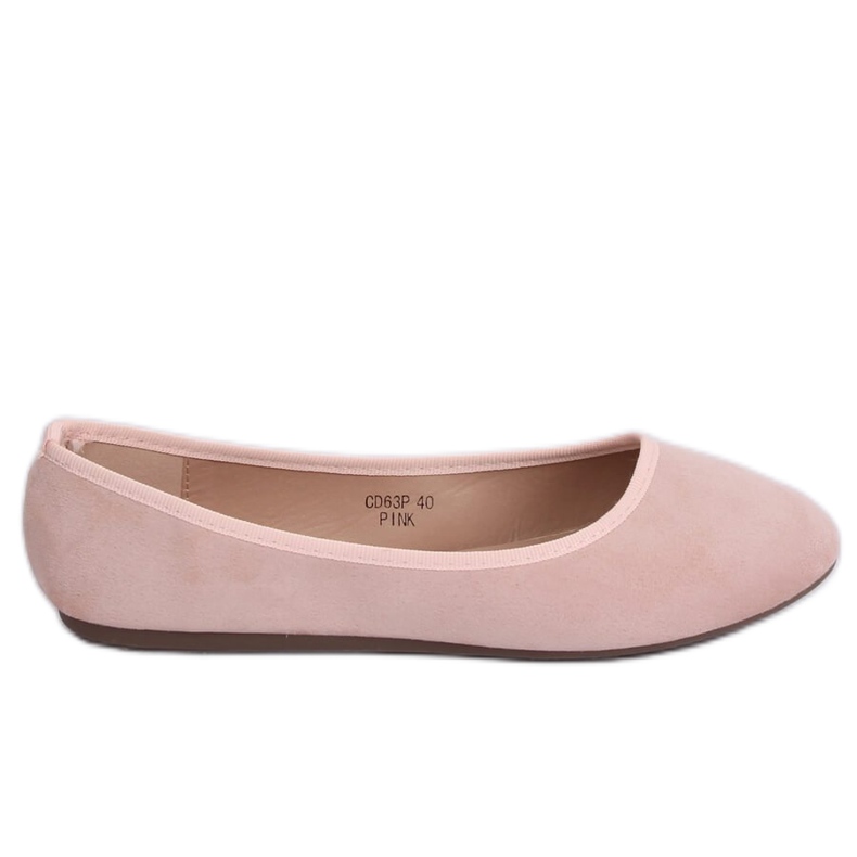 CD63P Pink plain pink ballerinas