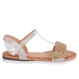 Gold women's sandals HT-69 Gold golden