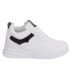 White sports shoes with wedges 85-429 WHITE / BLACK