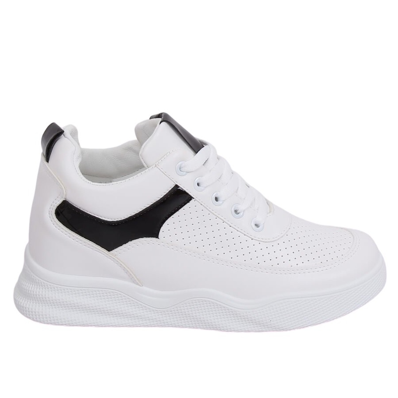 White sports shoes with wedges 85-429 WHITE / BLACK