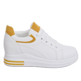 White HY-231 Yellow wedge sneakers White HY-231 Yellow wedge sneakers