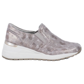 Filippo Openwork Leather Slipons brown yellow