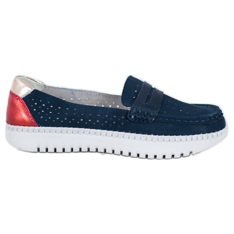 Filippo Comfortable Leather Loafers blue