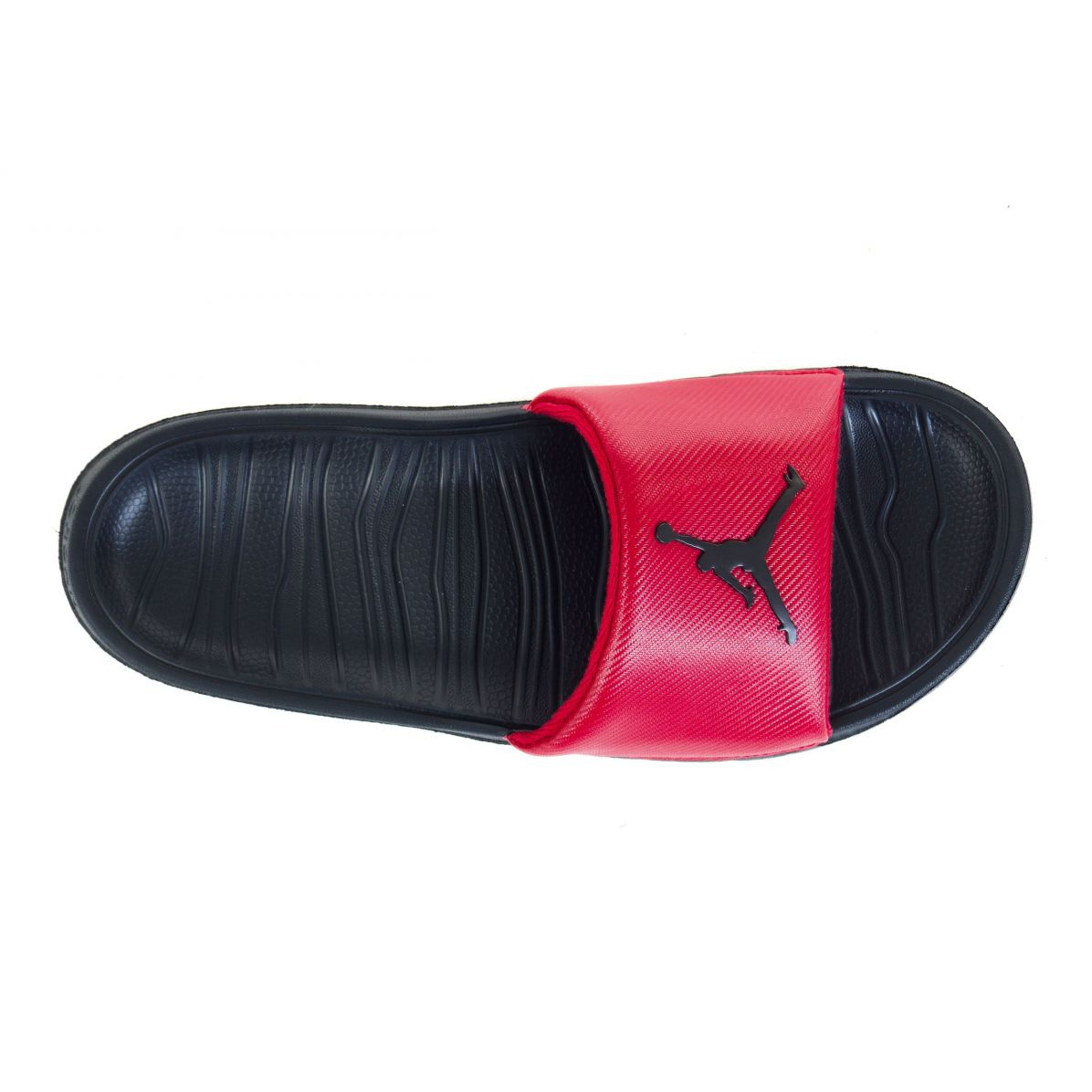 jordan slippers black and red