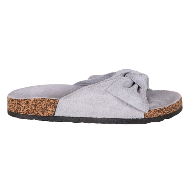 VINCEZA suede slippers grey
